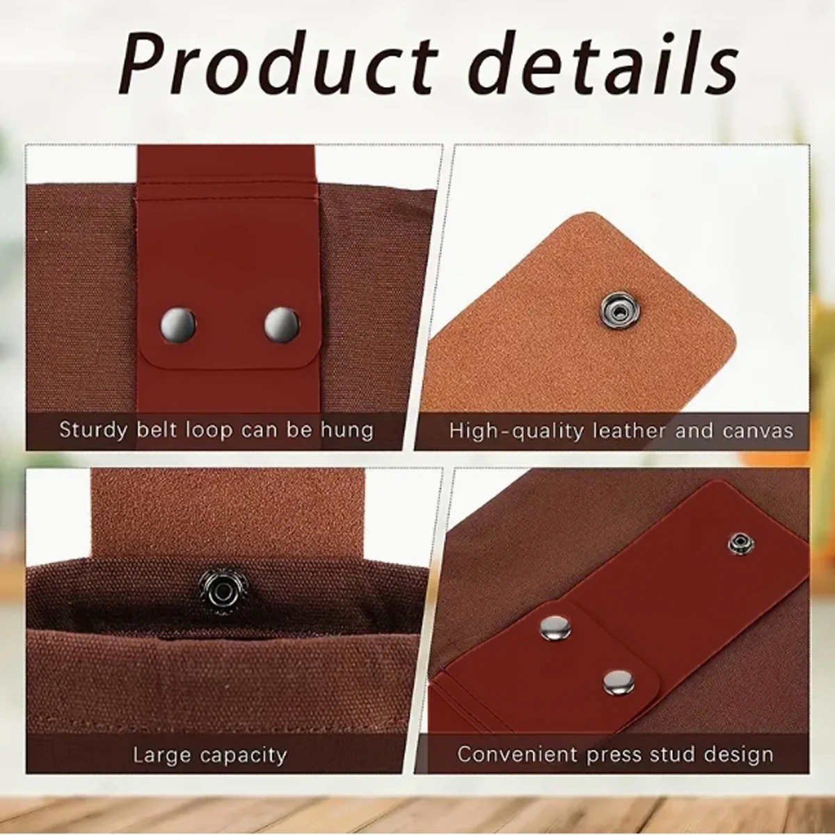 Portable outdoor canvas waist hanging tool bag Folding berry bag Storage Leather camping jungle organizer bag