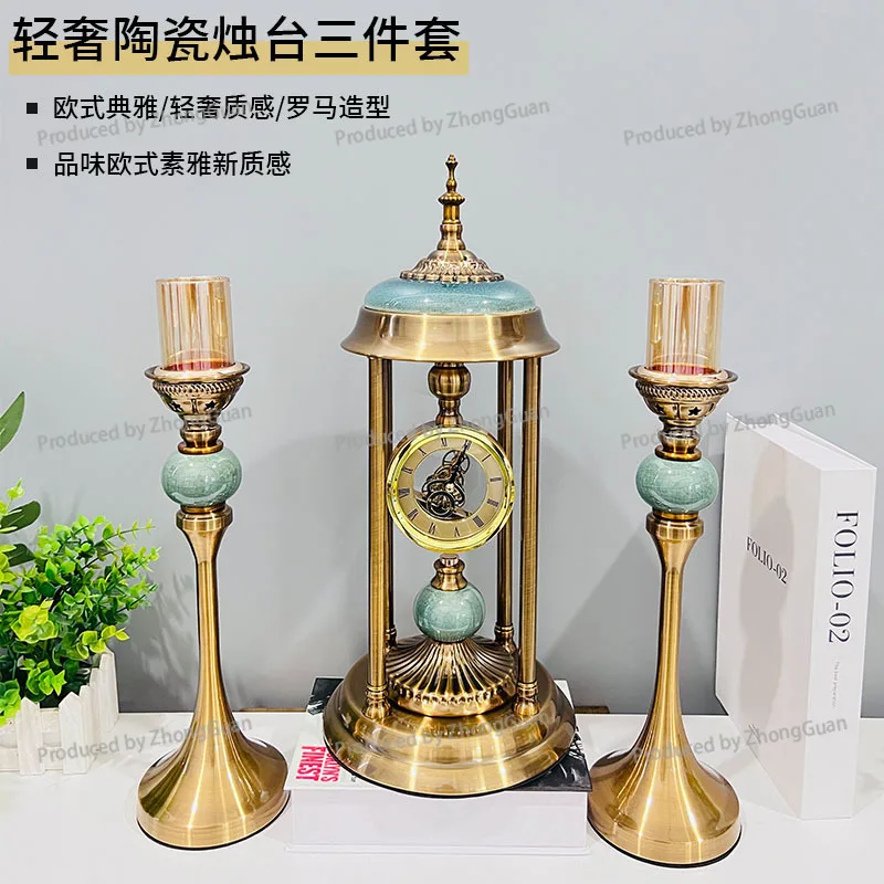 European-style Light Luxury Clock - Premium Living Room Mantel Clock, Creative Mechanical Retro Design, Specialized Table
