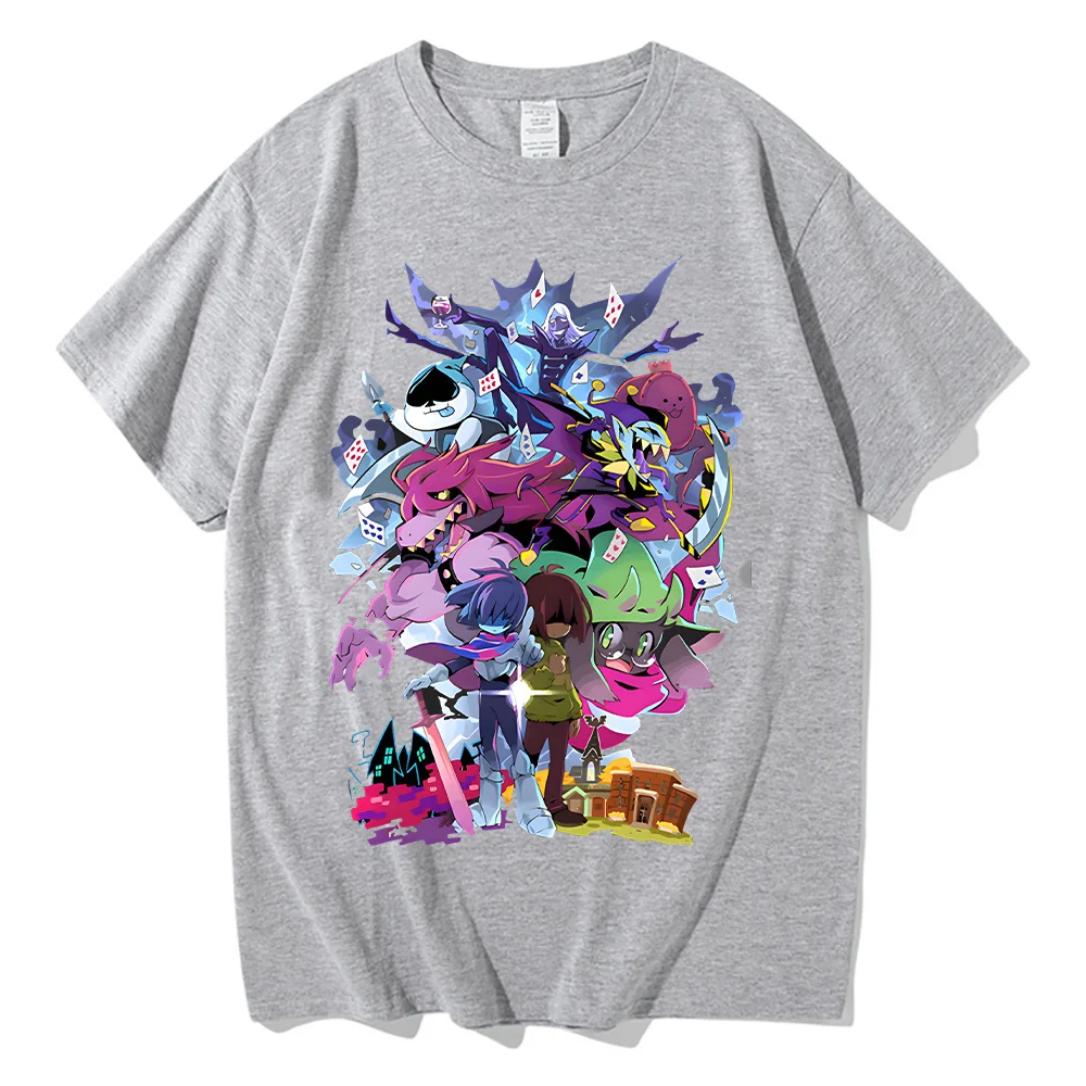 Deltarune Merch Charaktere Artwork T-Shirt Vollständiges Cast-Design Fan-Bekleidung Herren Deltarune Spiel Baumwoll-T-Shirt Lustiges Loses Unisex-Tee – Detail 8