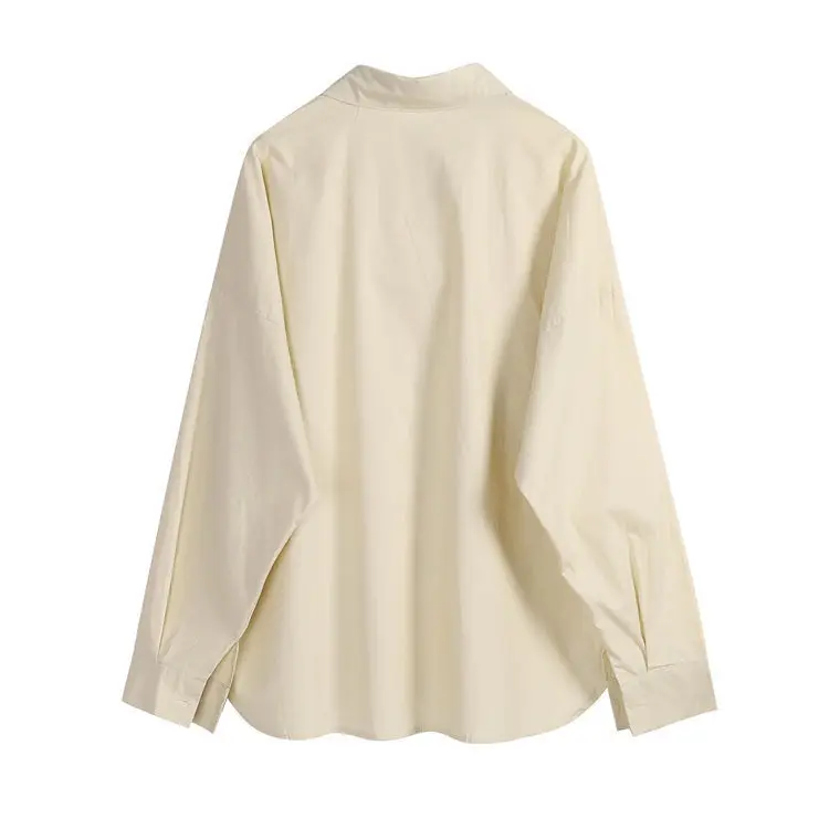 

Long Sleeve Shirts Womens Satin Patchwork Slim Fit Turn Down Collar Outwear Feminine Romantic Travel Minimalist Spring Look