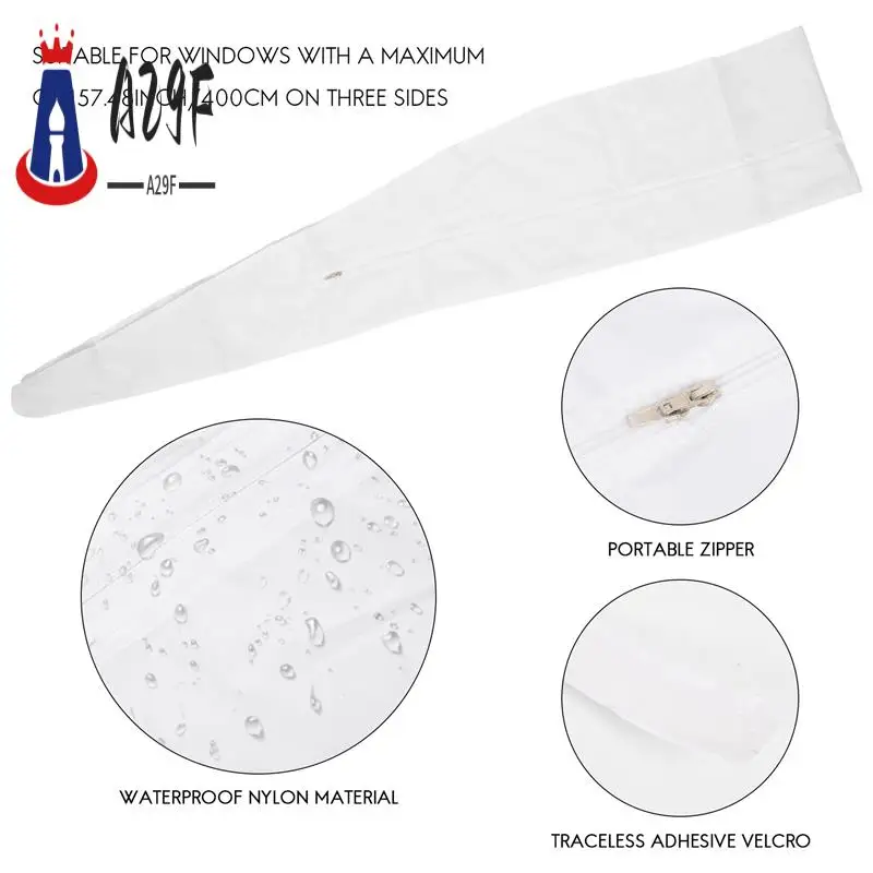 

A29F-Airlock Window Seal For Portable Air Conditioner,400 Cm Flexible Cloth Sealing Plate Window Seal With With Zip And Adhesive
