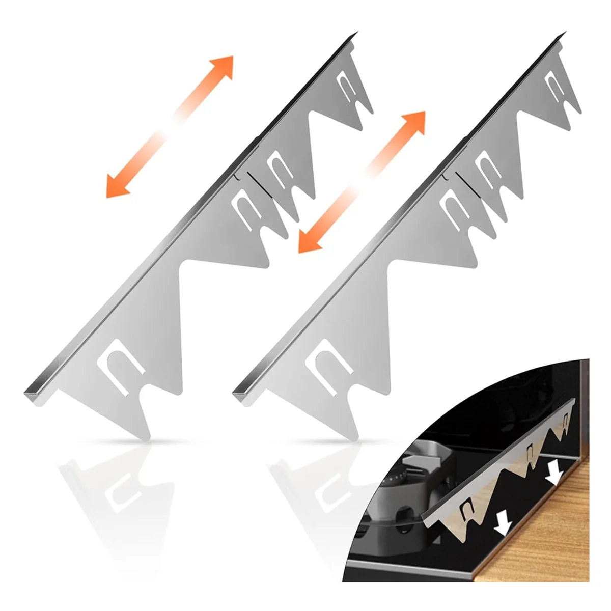 NEW 2 Pair Stainless Steel Stove Covers, Stove Filler, Stove Guard for Kitchen Oven Counter Side Covers, Range Trim Kit