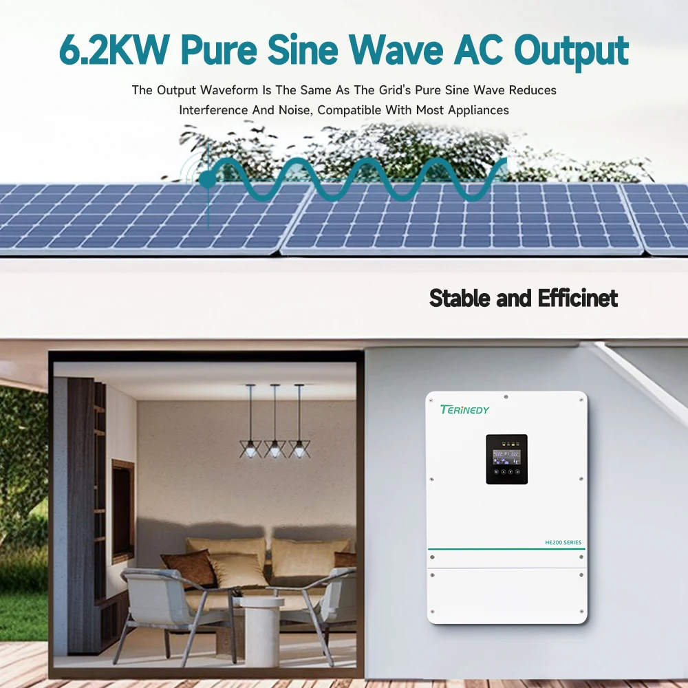 Smart 6kW 48V Built-in MPPT Pure Sine Wave Waterproof Inverter, Off-grid Hybrid Solar Inverter  Rating IP54 - view 4