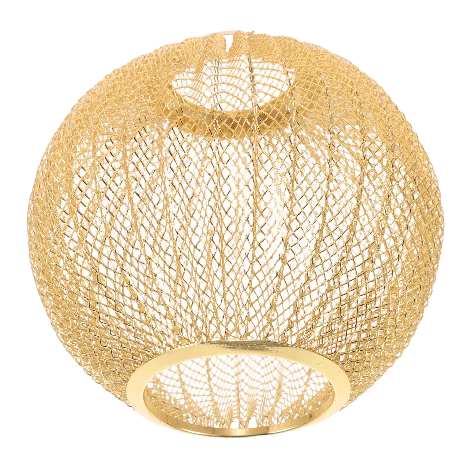 Iron Wire Wave Pattern Lampshade Metal Mesh Globe Lamp Cover Pendant Light Fixture Living Room Decorative Lamp Shade