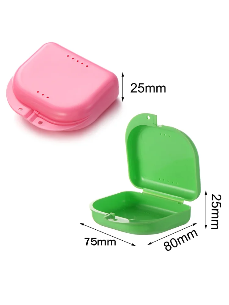 Denture Box Tray Case Dental Orthodontic Retainer Color tray Storage Box Plastic Teeth Container False Teeth Protective