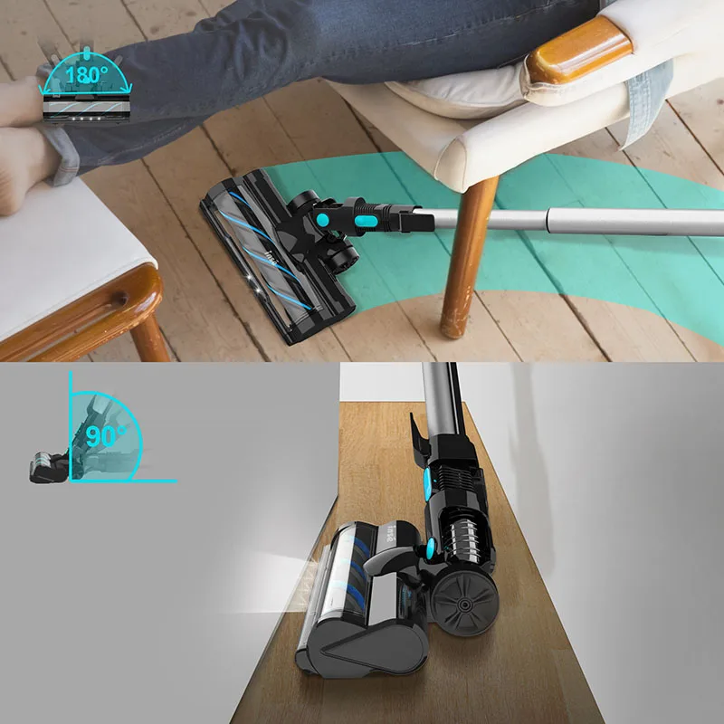 Aspirapolvere senza fili 12Kpa 130W aspirapolvere a bastone leggero fino a 40 minuti di autonomia 2200mAh batteria ricaricabile 6-in-1