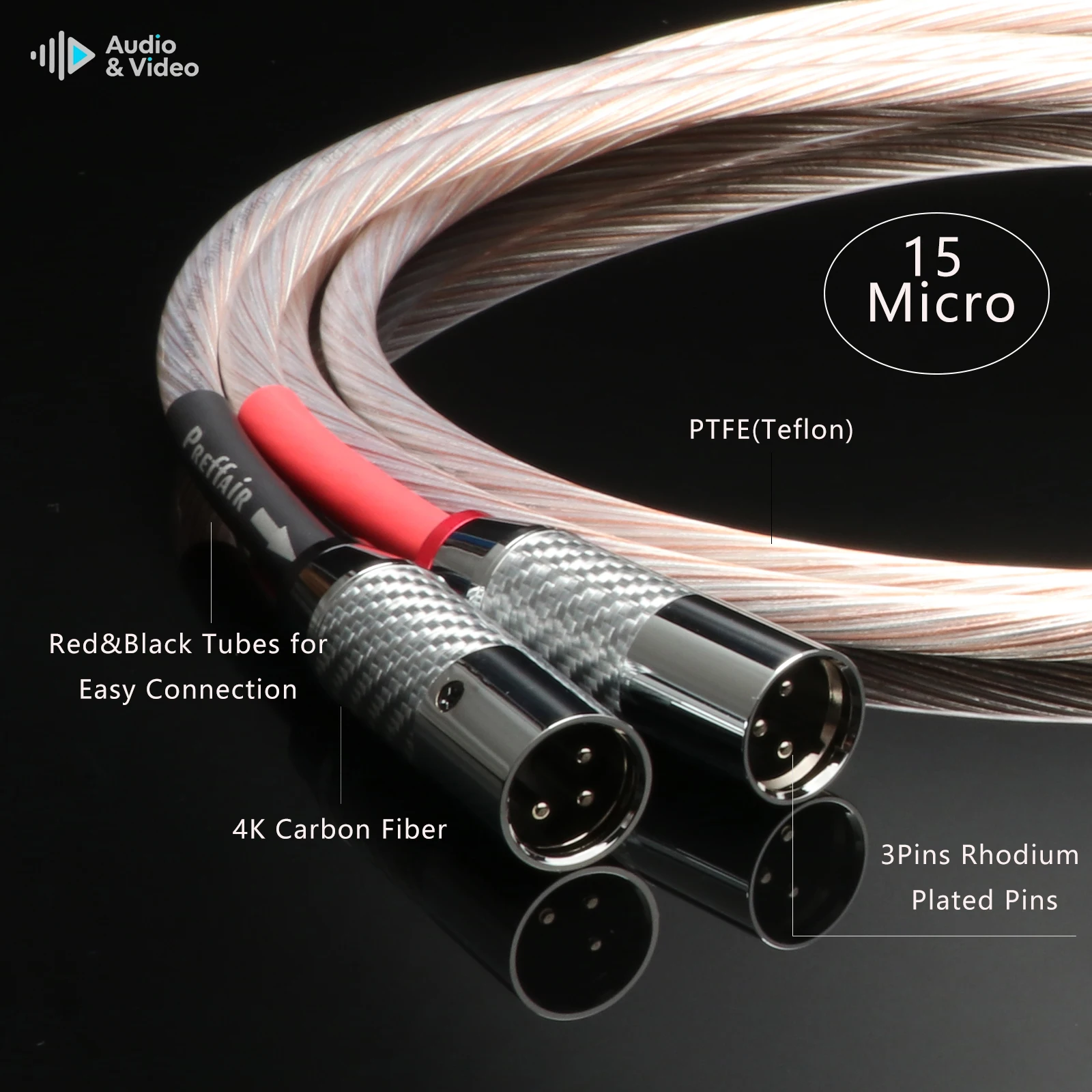 Pair 7n OCC XLR Cable Silver Mixed XLR Balance 3 Pin XLR Balanced Cable 2XLR Male Cable for DAC DVD CD Power Amplifier