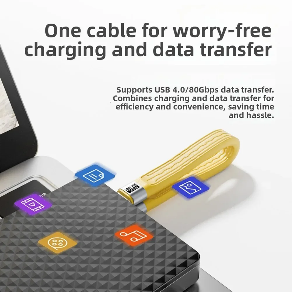 USB 4.0 Fast Charging Cable 240W Power 80Gbps Data & 16K Video USB 4.0 Fully Compatible Soft Board Cable Charge Extension Cable