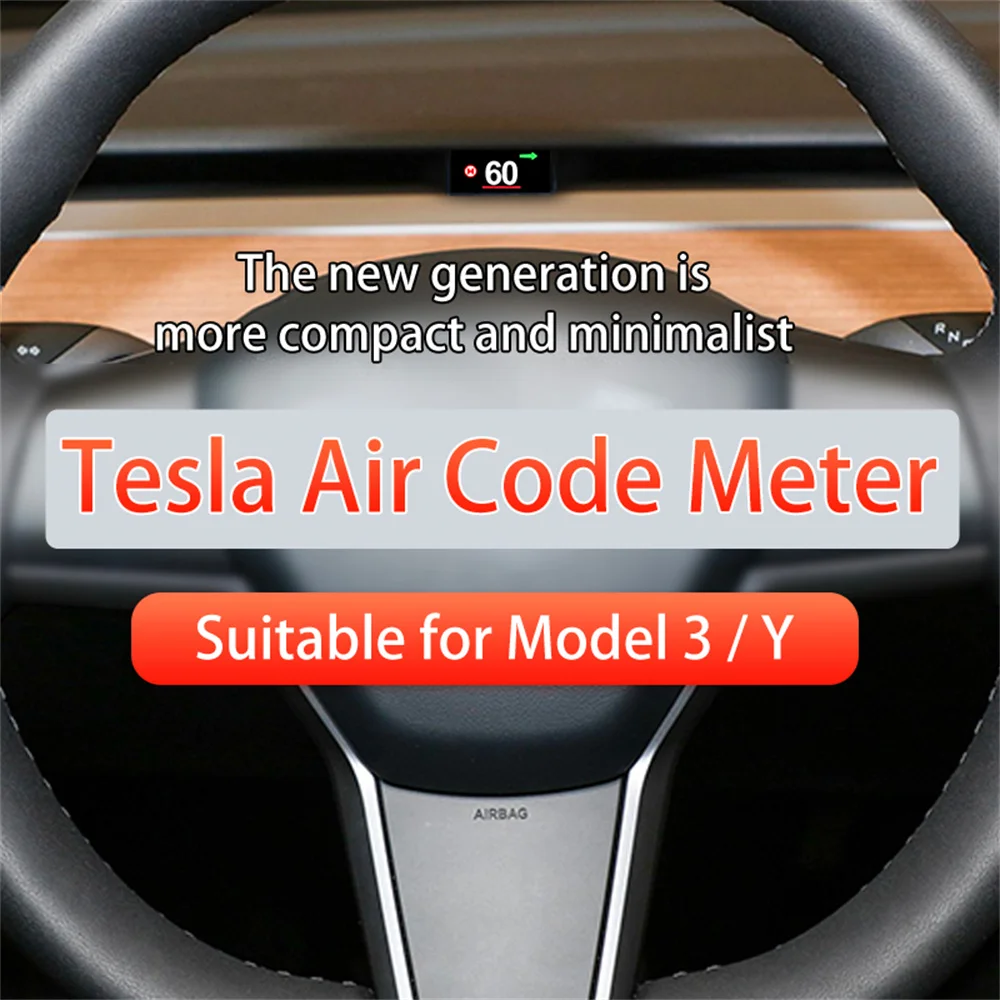 For Tesla Model 3/Y 2017-2023 HUD Embedded Speedometer Head Up Display Car Battery Percentage Temperature Mini Portable