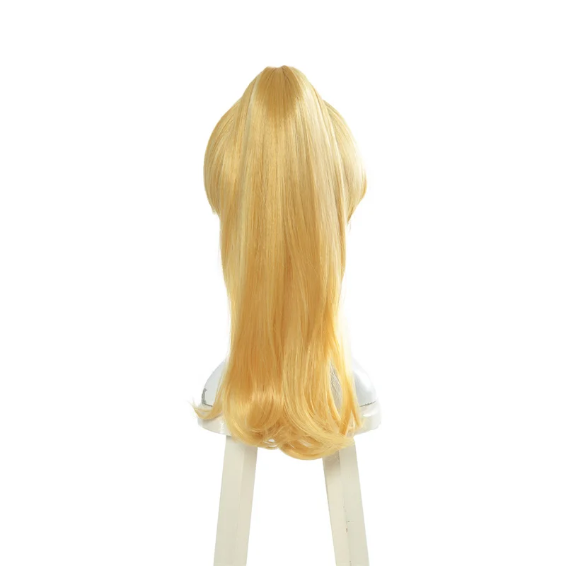 L-email wig Synthetic Hair Princess Bowsette Cosplay Wig Long Blonde Color Cosplay Wig For Halloween Party Heat Resistant Hair