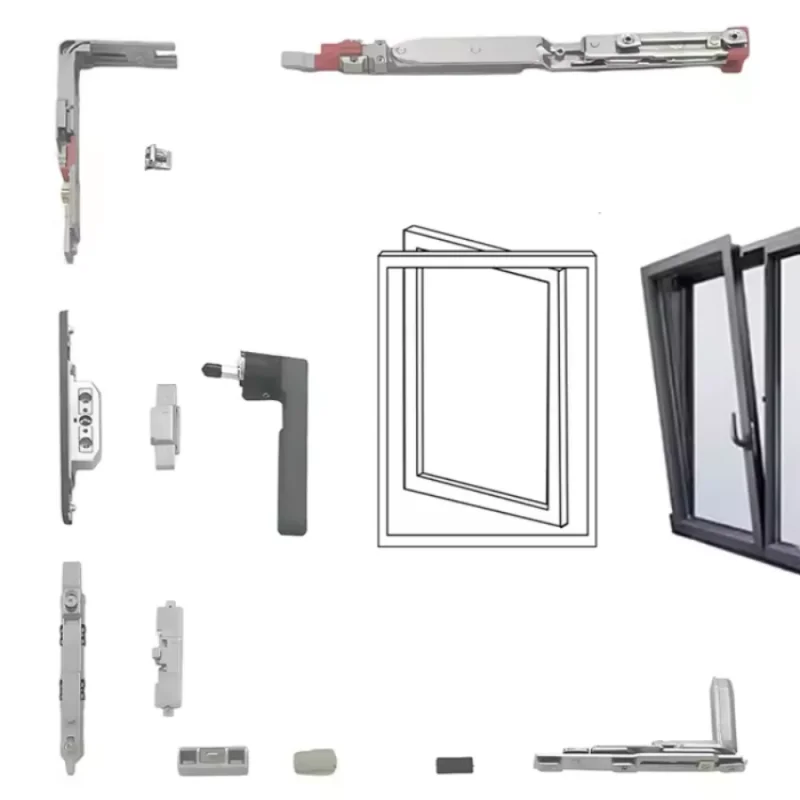 High security door window accessories casement aluminum tilt and turn windows accessories hardware system