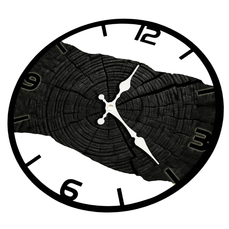 Nature Wall Clock with Muted Mechanism Contemporary Metal Blend Decors