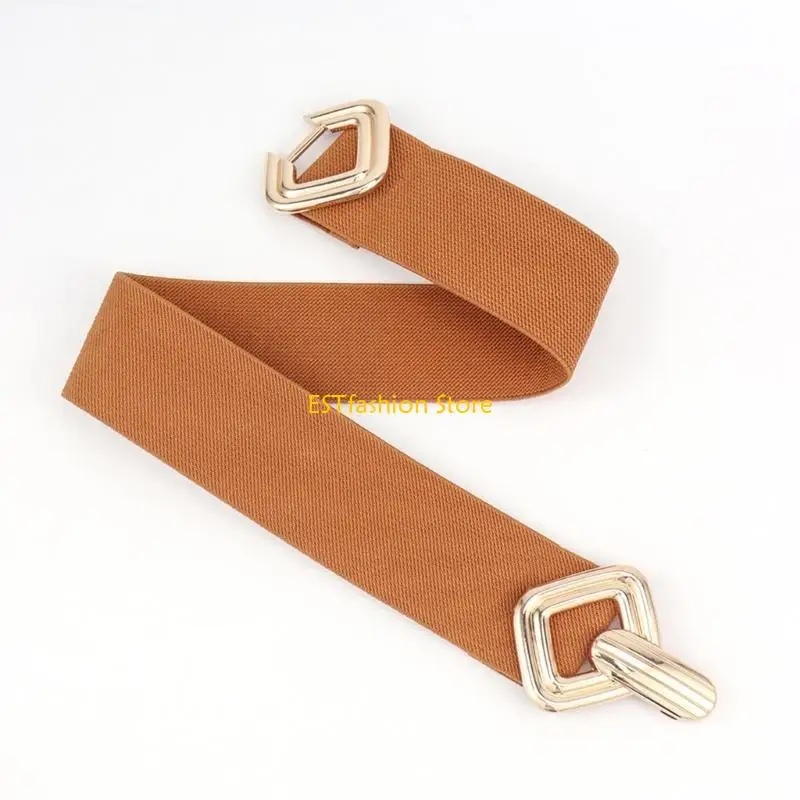 Y5GC Elegant Waist Belt Wide Waistband Trendy Elastic Belt for Jeans Dress Skirt