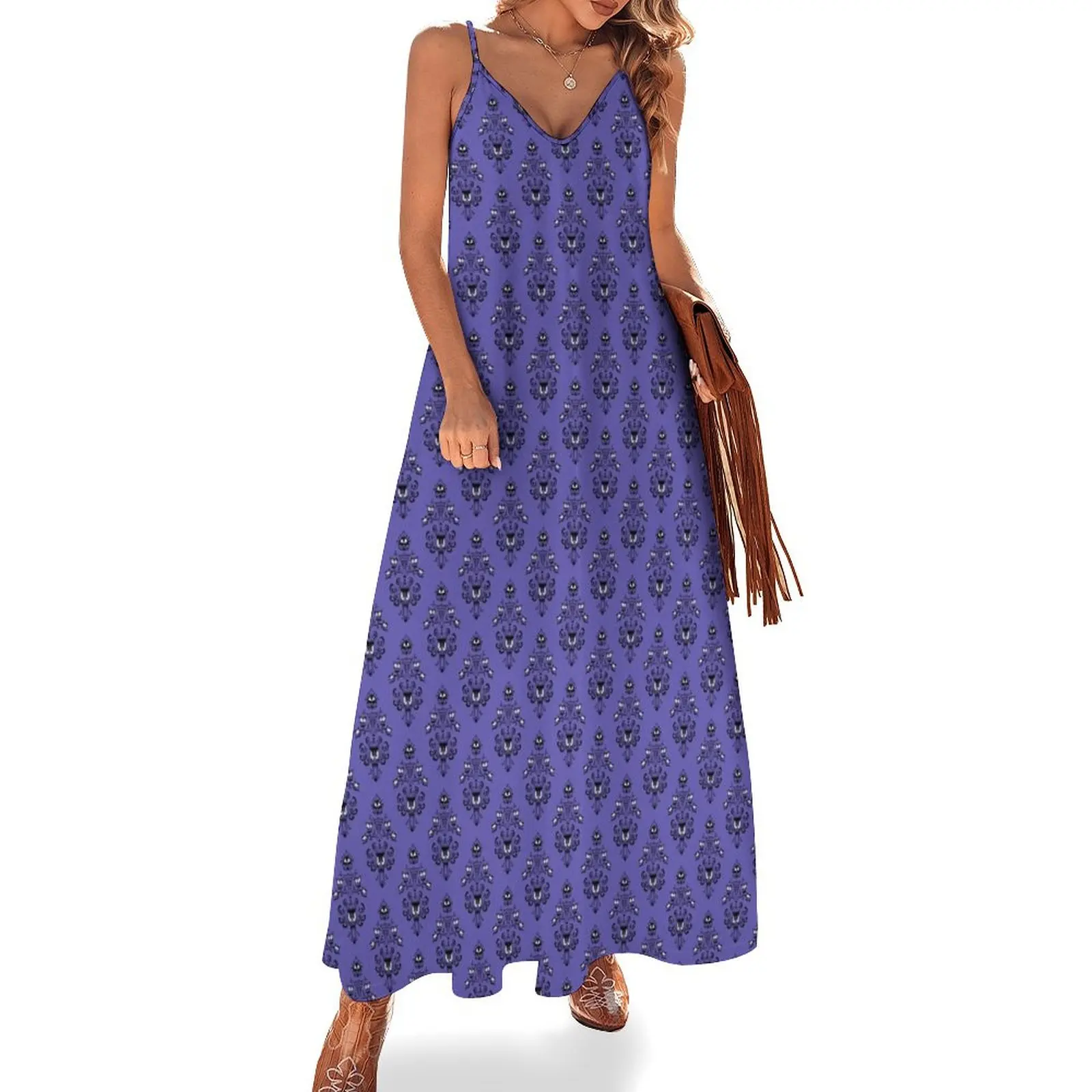 Haunted Mansion Wallpaper Violet #Bold Sleeveless Long Dress elegant party dresses for women 2025 Long dress Dress