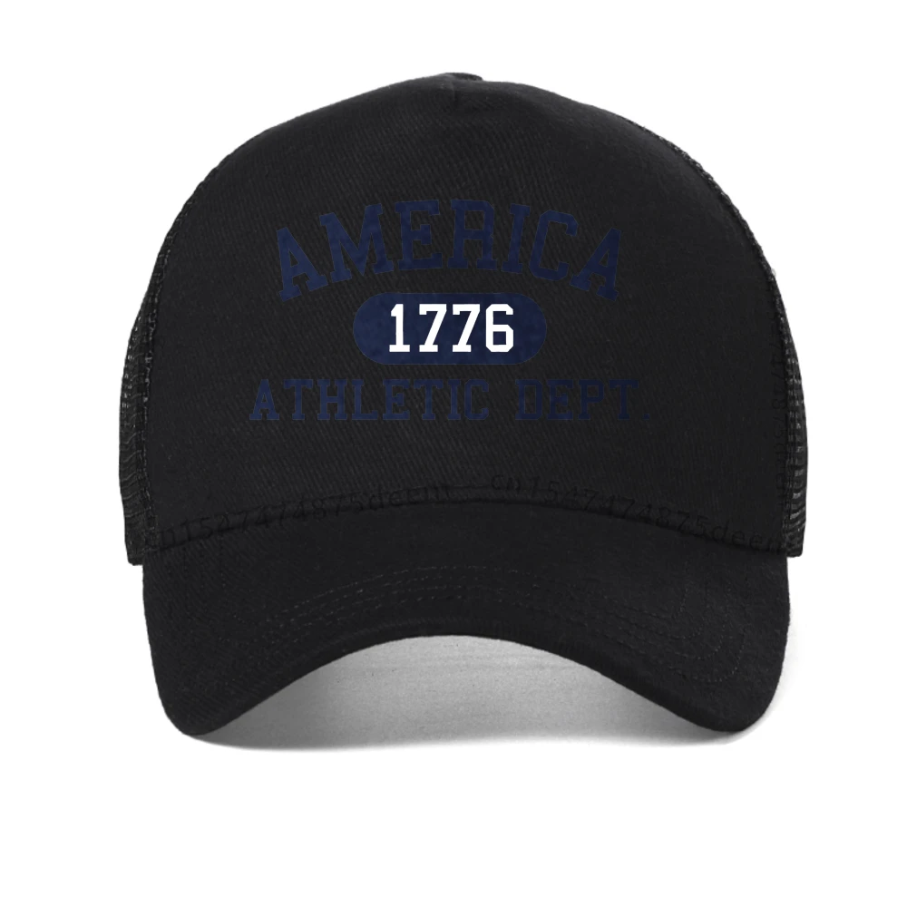 

America 1776 Athletic Dept Print Mens baseball cap Casual Trendy Outdoor Unisex mesh breathable caps adjustable cool Trucker hat