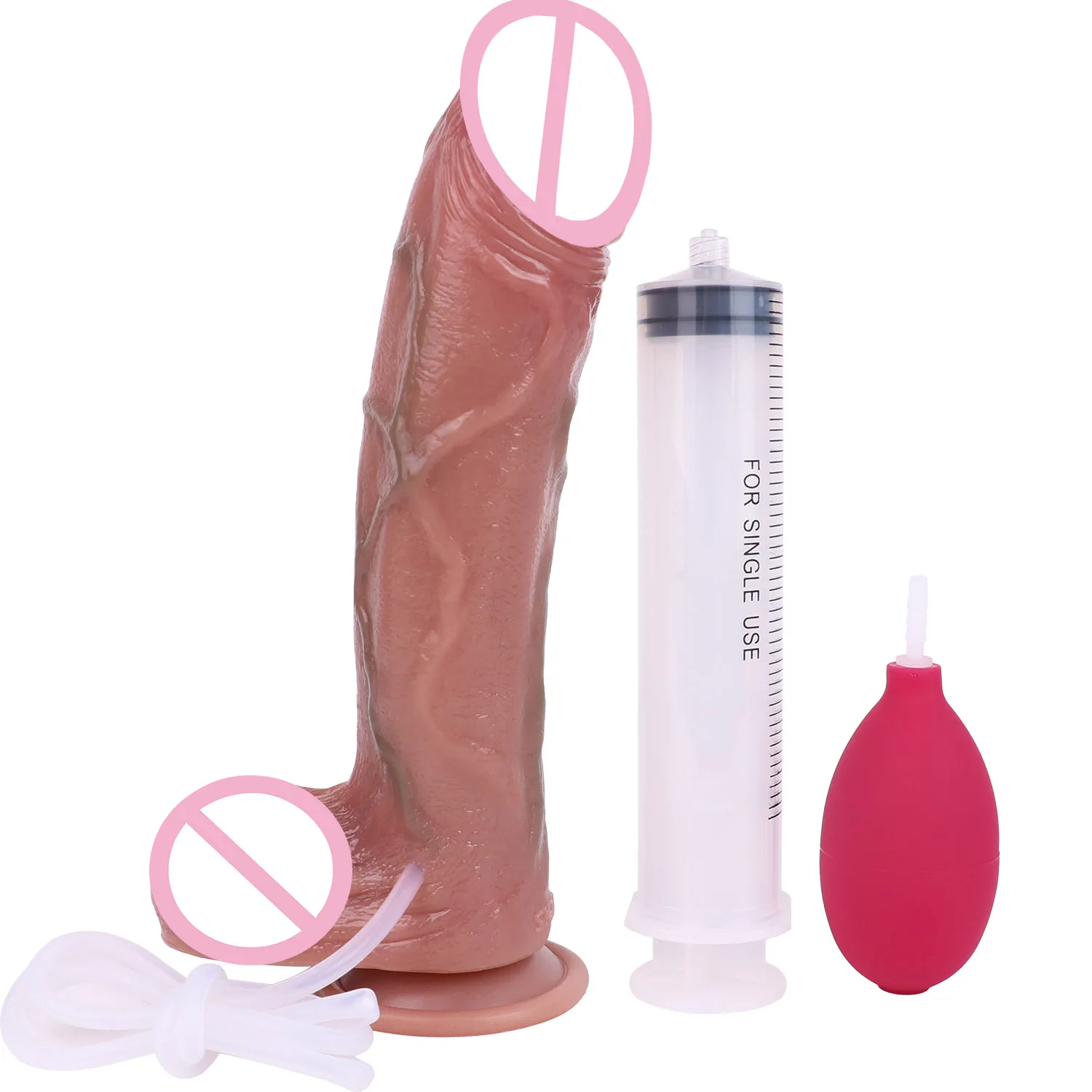 ORALSX Long Realistic Squirting Dildo Skin Touch Anal Plug With Sucker Ejaculation Sex Toys For Women Vagina G-Spot Stimulate