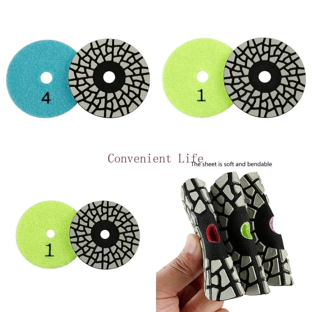 

L1EE 80mm 100mm Dry Polishing Pads Sanding Wheel With Backer Holder Suitable For Granite Concrete Marble Aggressive Grinding
