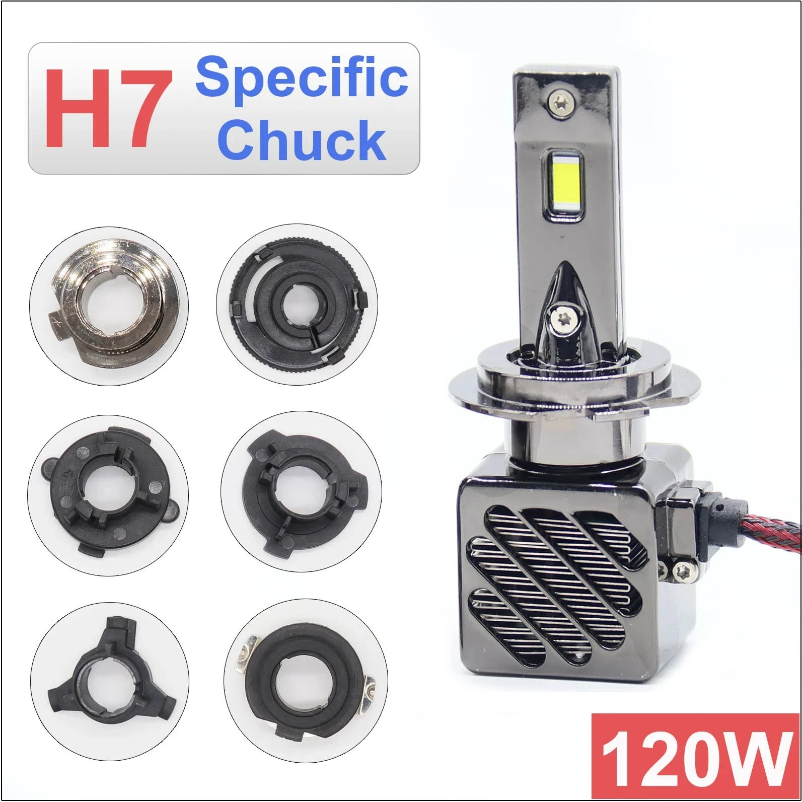 

H7 LED Headlight 6000K 120W Automobile Bulb White Fog Light Replace Bulb for Buick Regal Honda CRV Toyota Highlander