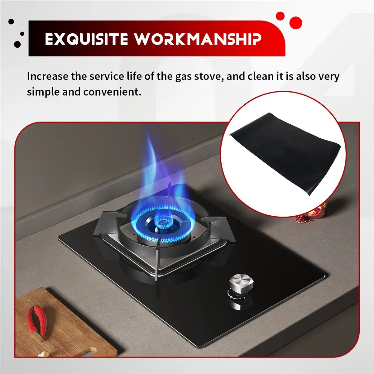 [N09RNew]Gas Stove Oil Pad High Temperature Resistant Gas Stove Protection Mat Stove Cleaning Pad Need to Open Your Own Holes