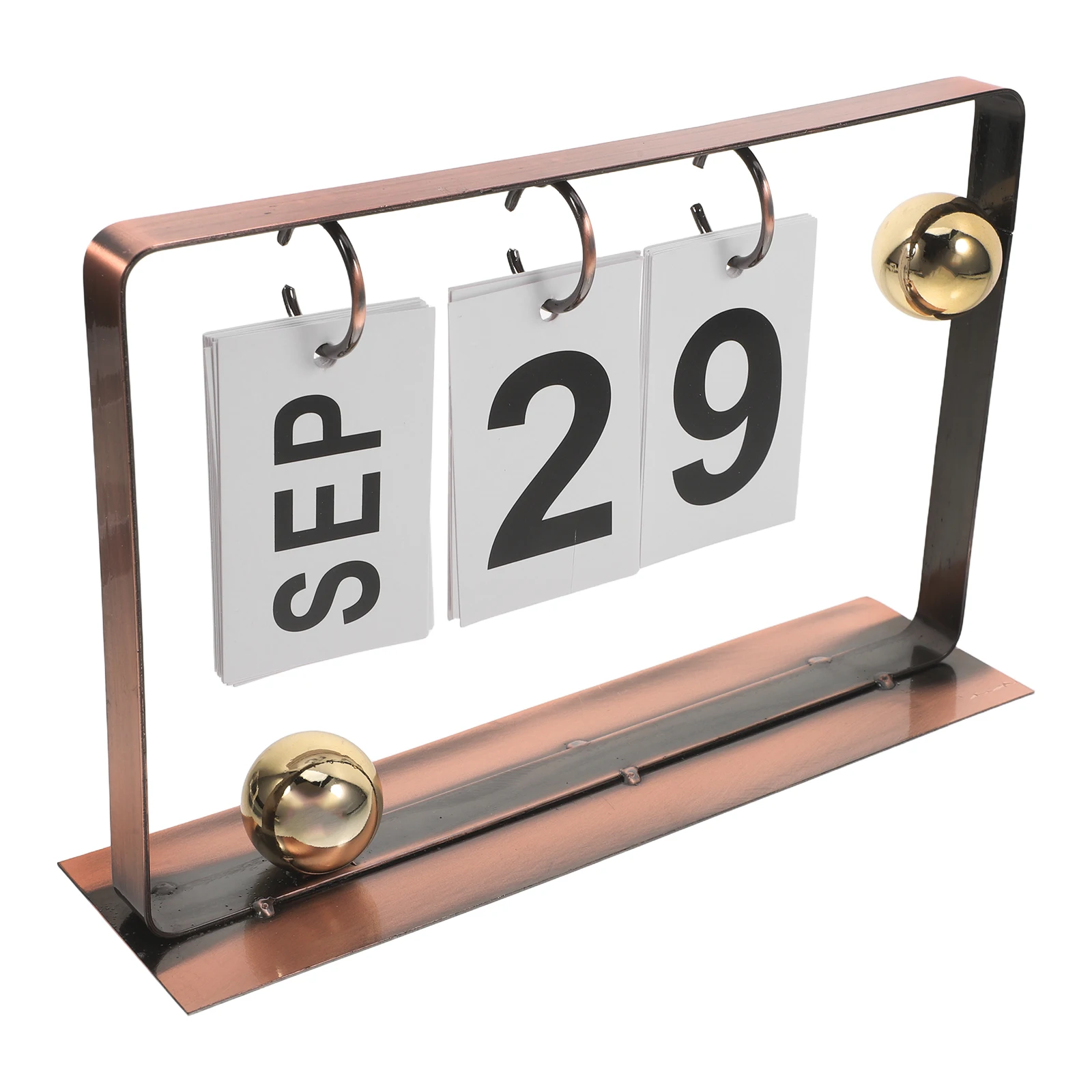 

Desktop Calendar with Metal Rings Double Line Daily Flip Schedule Iron Perpetual Standing