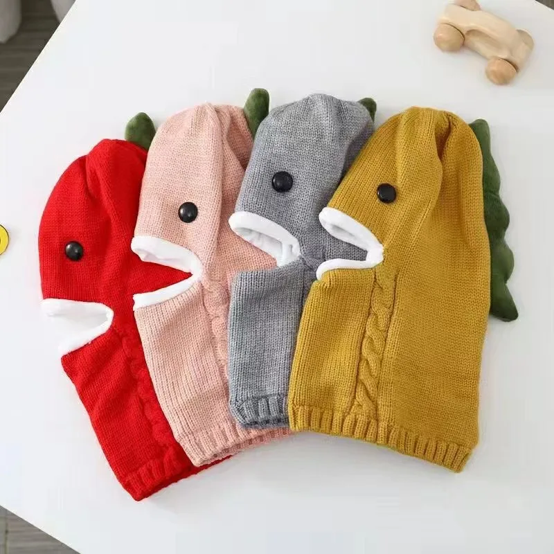 Winter Baby Hut Warme Dicke Plus Samt Stricken Kinder Beanie für Baby Mädchen Jungen Cartoon Hut Schal Alle In Einem doppel Futter Kappe Gorras