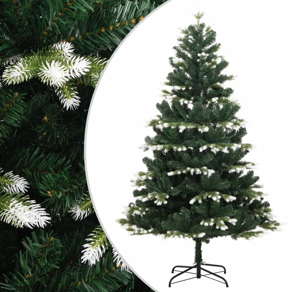 Hinged artificial Christmas tree with flated snow cm