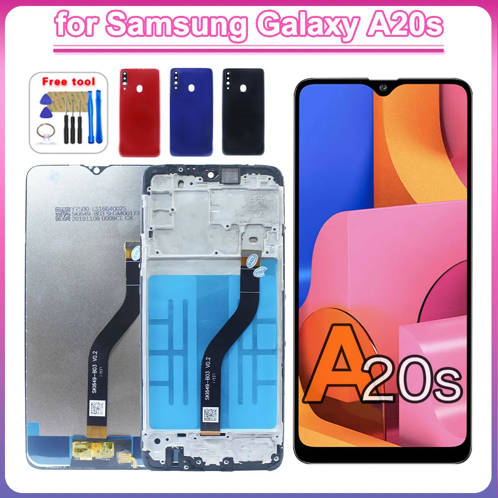 Tested LCD for Samsung Galaxy A20s LCD Display Touch Screen Digitizer Assembly Replacement for Samsung  A20s A207F LCD Screen