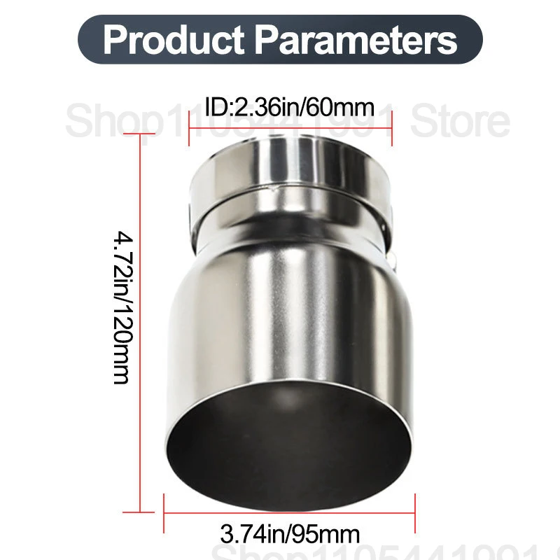 2 Pcs Exhaust Tip Tail Compatible With BMW M235i M240i F20 F21 M135i M140i 60mm Diameter Universal Rear Section Adapter