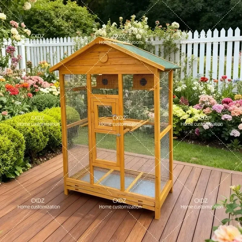 Large Outdoor Bird Cage for Parrots Pigeons Luxury Home Breeding Aviary Oversized Cyclone Design Durable Metal Nesting House