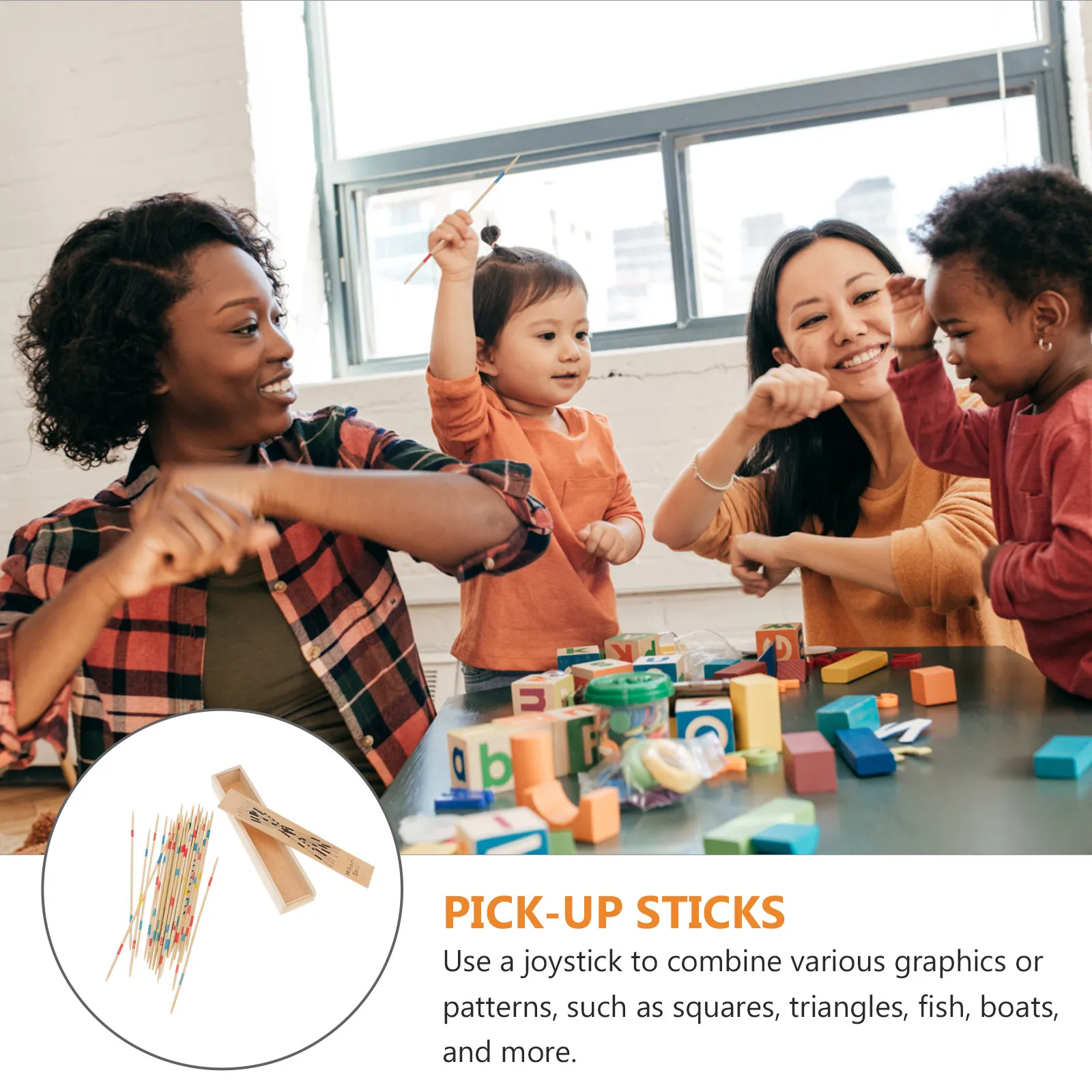 

Pick-Up Sticks Parent-Child Game Giant Innovative Colorful Pattern Game for Indoor Outdoor Fun Educational Hand-Eye Coordination