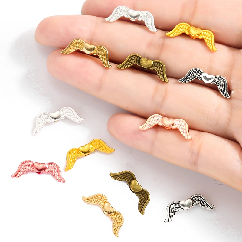 20 قطعة 6 ألوان على شكل أجنحة الملاك خرزة مباعدة حُليات المجوهرات صنع DIY بها بنفسك مجوهرات اكسسوارات اليدوية الحرفية 20*7 مللي متر R240 #1