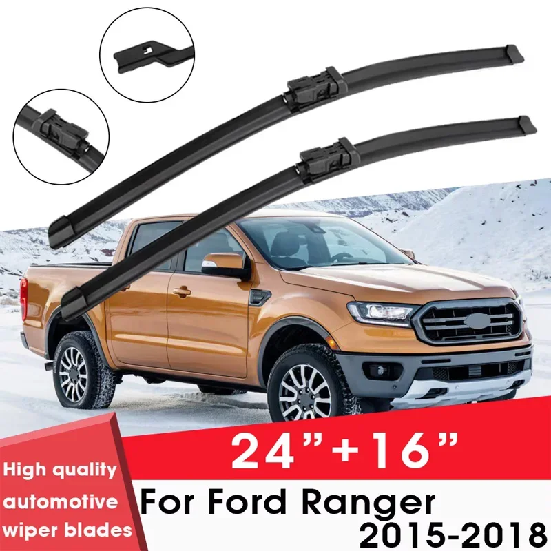 

Car Wiper Blade Blades For Ford Ranger 2015-2018 24"+16" Windshield Windscreen Clean Rubber Silicon Cars Wipers Accessories