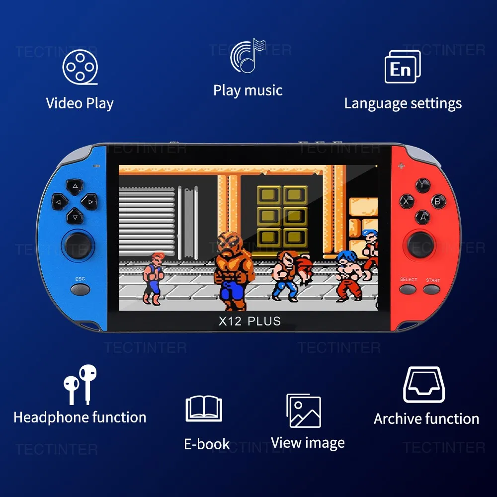 X7/X12 Plus Lettore di giochi portatile retrò 10000 giochi integrati Gioco classico Console portatile Console per videogiochi audio Uscita AV