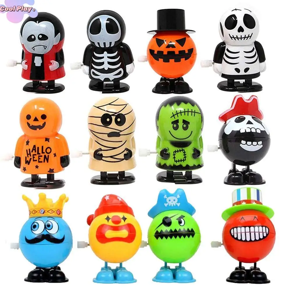 

Halloween Series Wind-up Toy Jumping Ghost Halloween Clockwork Toys Pirate Head Pumpkin Prank Toys Halloween Ornament