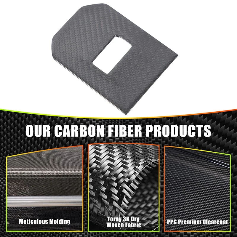 Real Carbon Fiber Car Sports Mode Button Panel Decoration Cover Interior Car Accessories For Toyota Highlander 2024