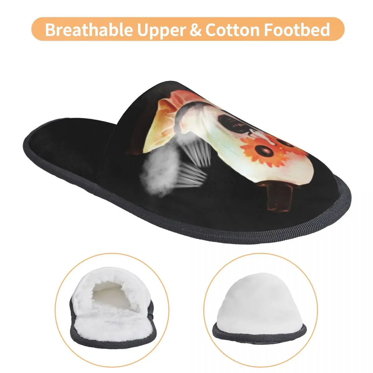 مخصص طباعة النساء المرعبات الفن مهرج شبشب منزل دافئ دافئ رغوة الذاكرة رقيق النعال داخلي في الهواء الطلق الأحذية