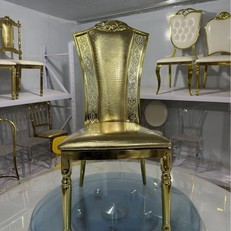 

Small-sized furniture, living room, bedroom Plated Yuanbao Chair Factory Straight Hair Weddingchair