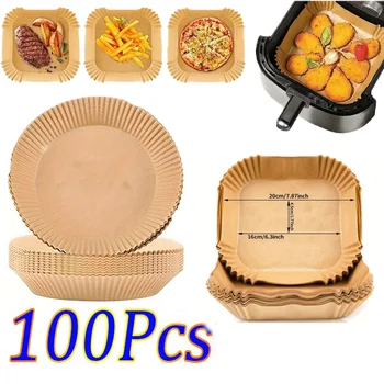 100/50PCS Friggitrice Ad Aria Vassoi di Carta Airfryer Stamp...