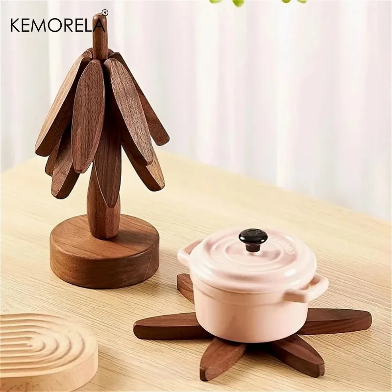 4PCS Wooden Trivets… - image