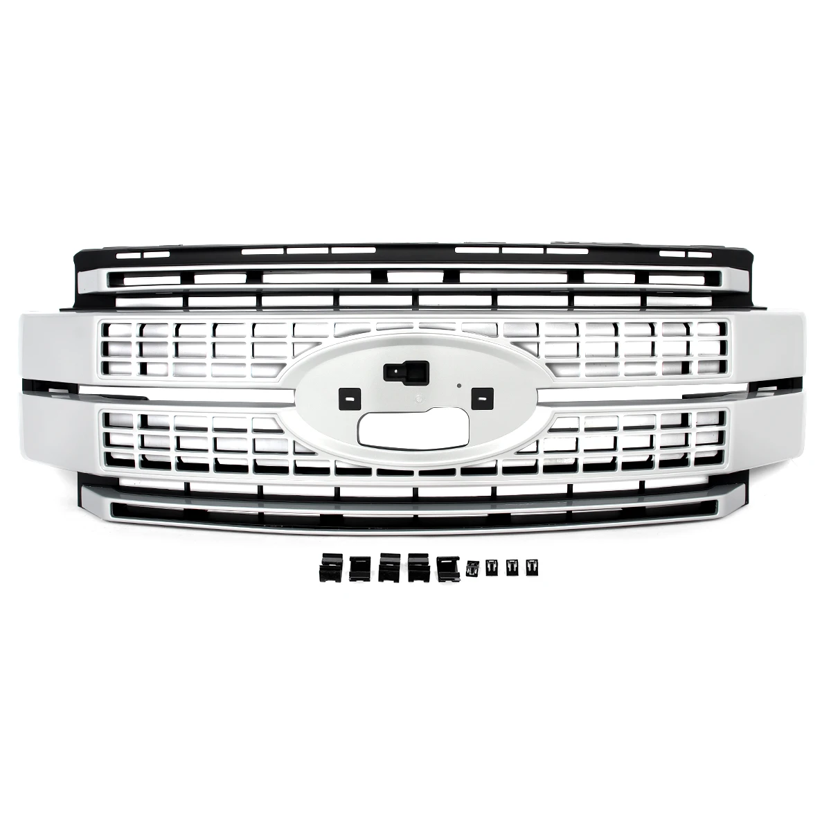 for 2017-2019 Ford F250 F350 F450 Super Duty Platinum Front Bumper Upper Racing Grill Mid-net Air Inlet Mesh Grille Accessories