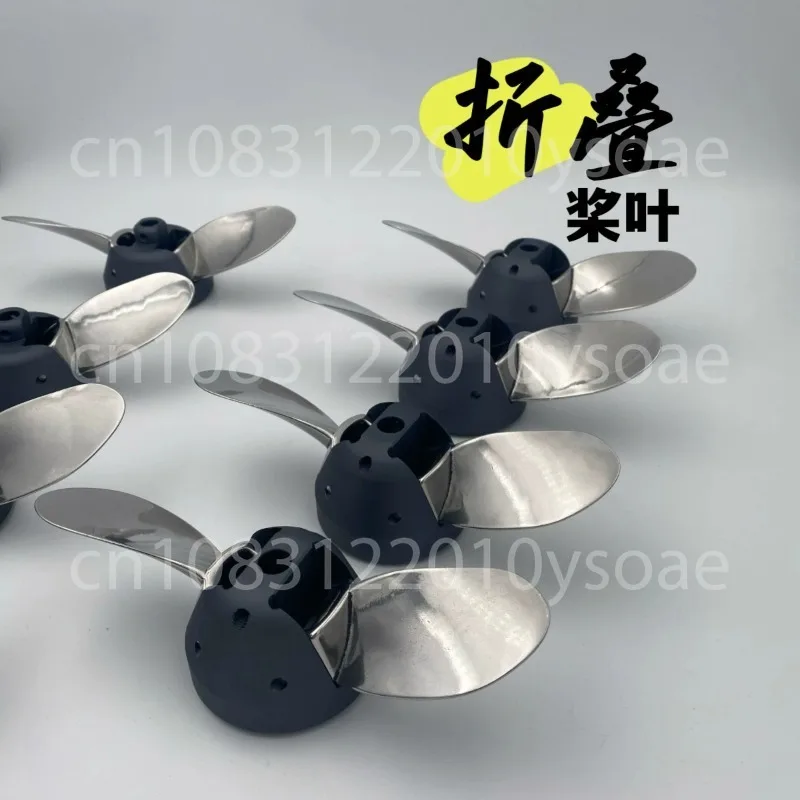 Stainless Steel Propeller Blades With Ducted Cover 70mm Folded 170mm Unfolded For 6374/6384 Motor Folding Propeller Blades