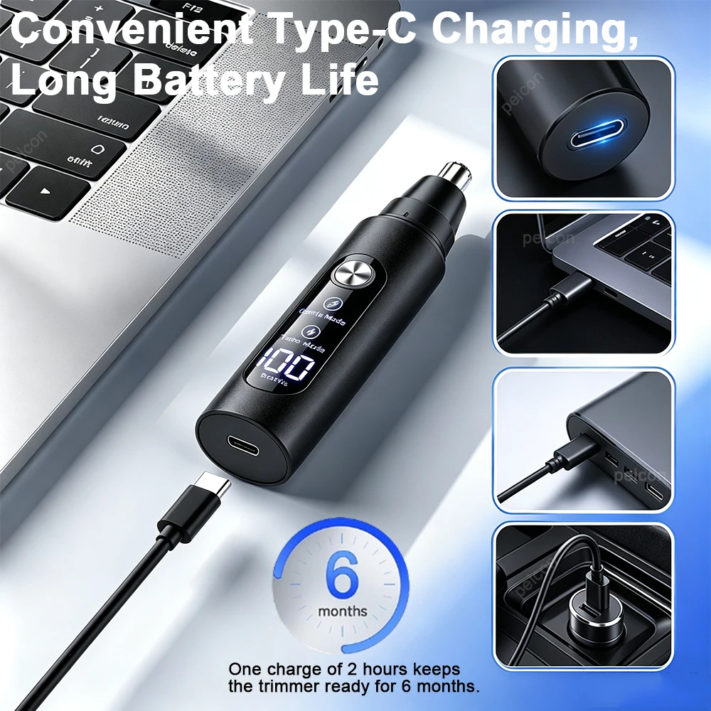 Nose Hair Remover for Man Portable Rechargeable Nose Hair Shaver Pocket Mini Men's Electric Hair Trimmer for Nose and Ears image 4