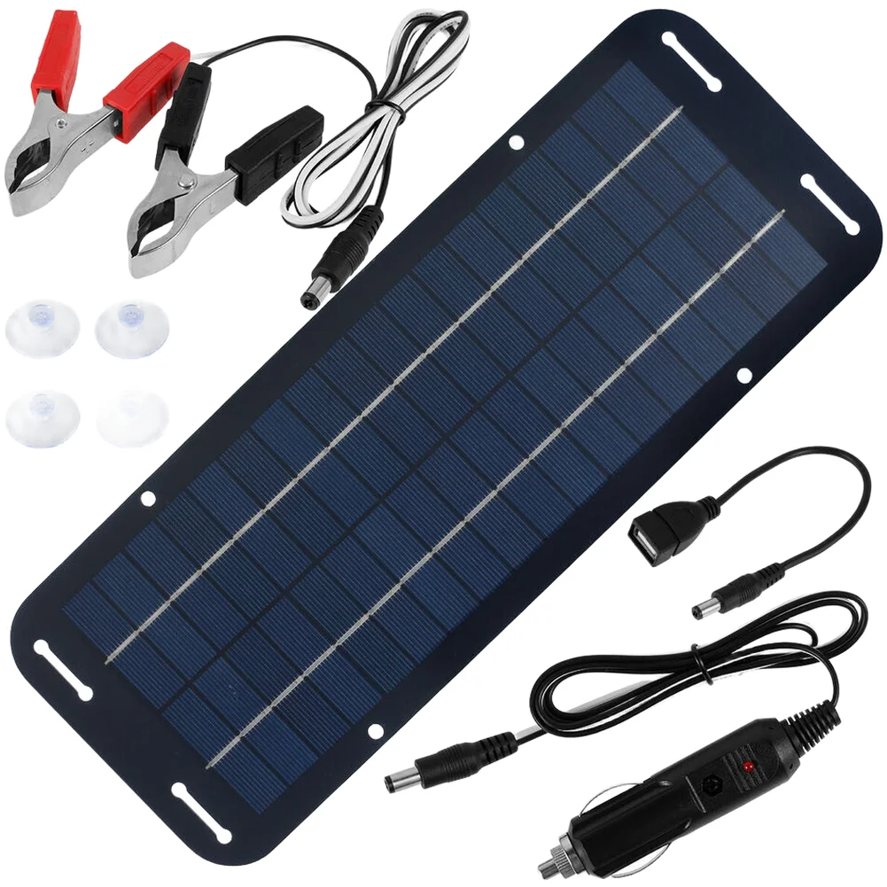 30W 12V Portable Solar Panel for Car RV Boat Outdoor Charging Waterproof Design with Reverse Discharge Protection 35x12.5cm