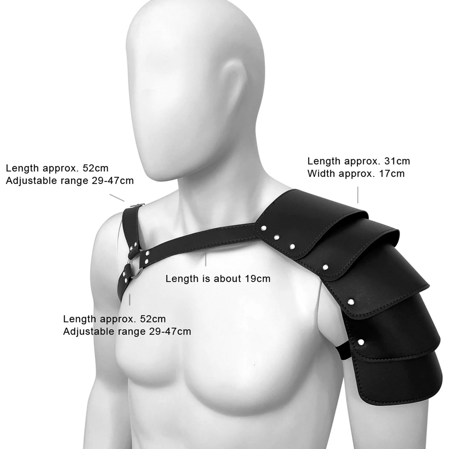 Sangle Décorative Réglable pour Homme, Support Médiéval Steampunk, Armure Unique, 1 Pièce