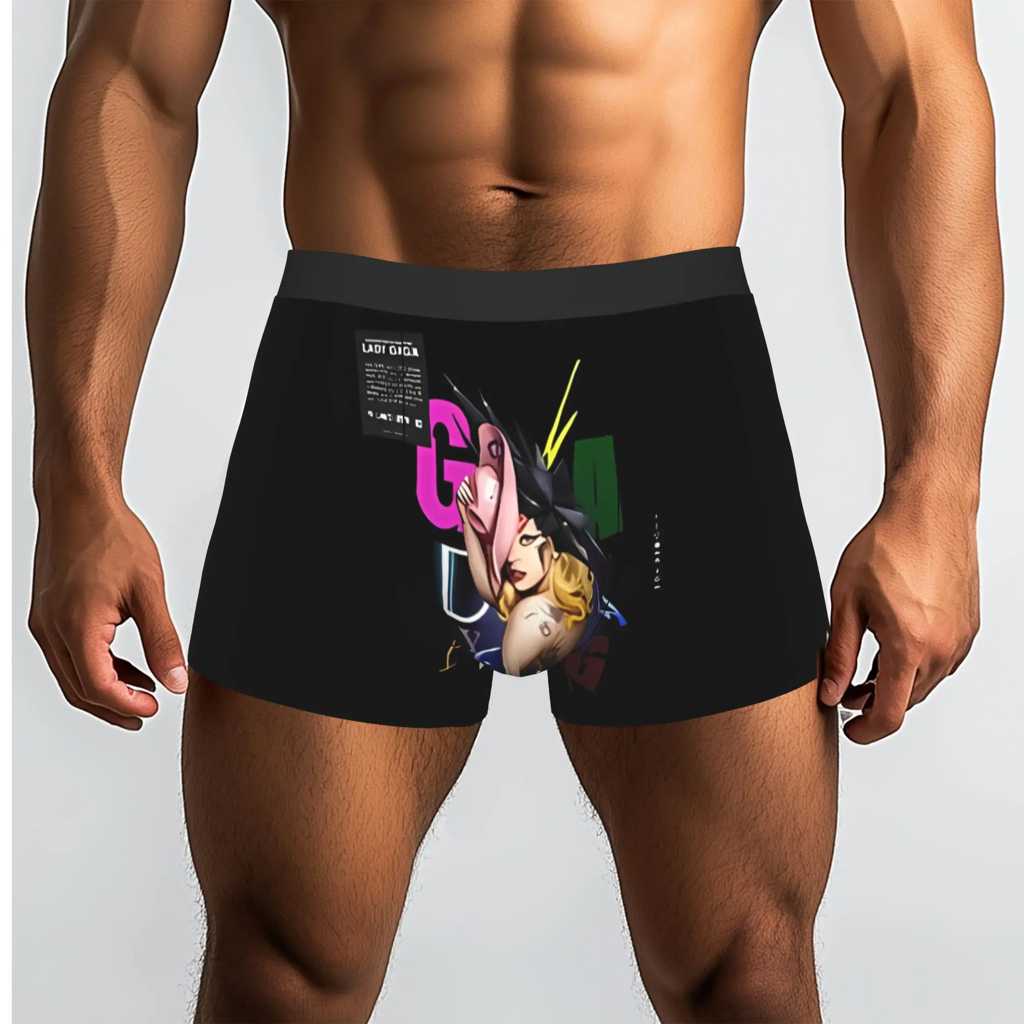 Drawing Lady Gaga L-Lady Singer Gaga Underpants Breathbale Panties Men's Underwear Comfortable Shorts Boxer Briefs