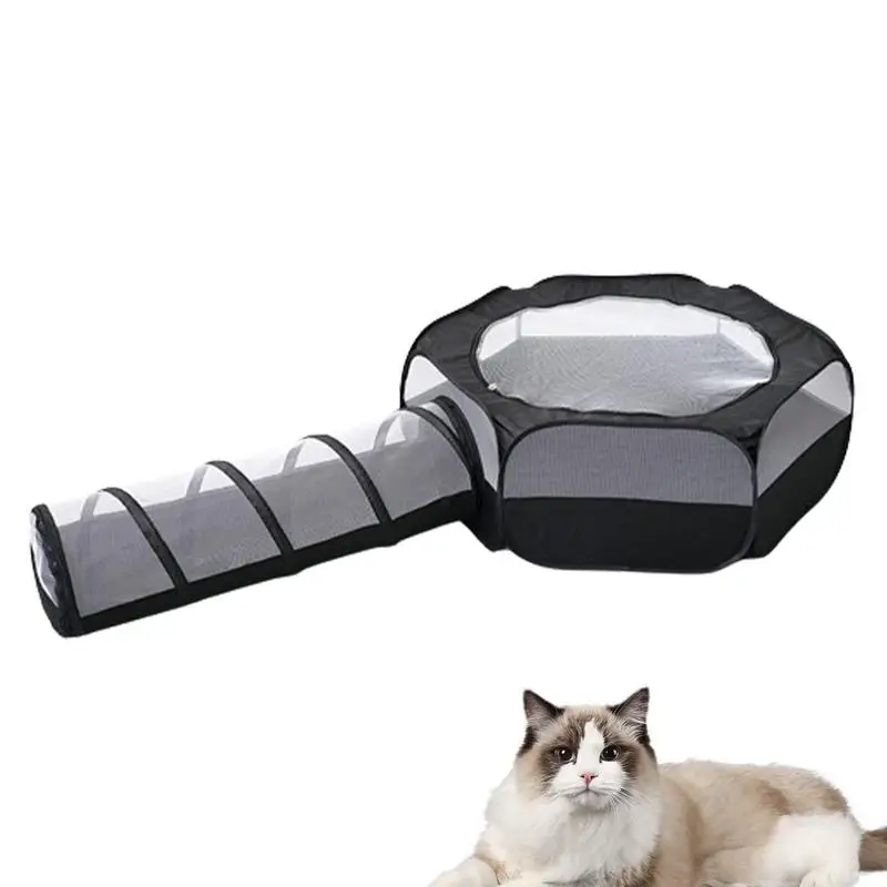 

2 in 1 Interactive Collapsible Cat Tunnel & Cube for Pet Dogs Hideaway Play Tunnel Playpen Toy Tunnel Tube Playtent Pet Toy