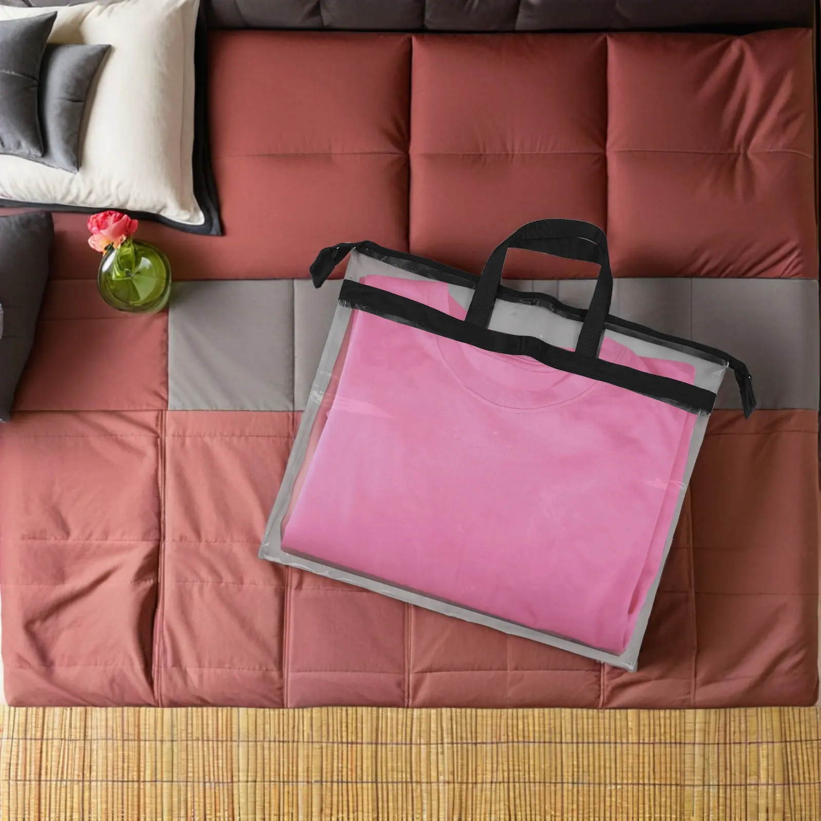 

Прозрачная водонепроницаемая сумка для хранения большой вместимости 50x40 см, защита от пыли и песка, для пляжа, бассейна, кемпинга, плавания, активного отдыха