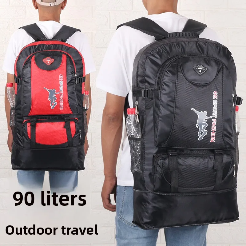 

Уличный туристический рюкзак 90 л большой вместимости для мужчин, регулируемый размер, легкий, водонепроницаемый, школьный, спортивный рюкзак для молодежи