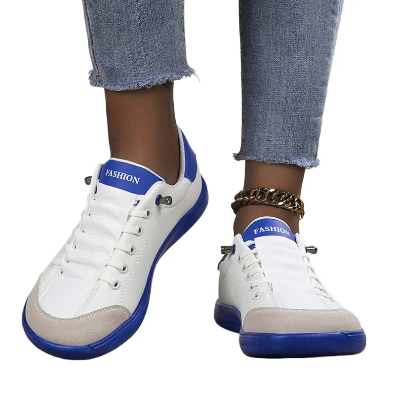 Women Wide Toe Box Walking Shoes Fashion Lace-up Flats Ladies Lightweight Non Slip Casual Sneakers for Jogging Traveling