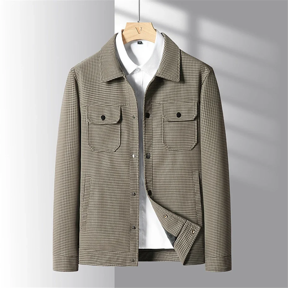DIANRUO veste à carreaux hommes manteaux grande taille 5XL mode casual Cargo vestes mâle manteau à carreaux pegleьто mужekteе vêtement homme